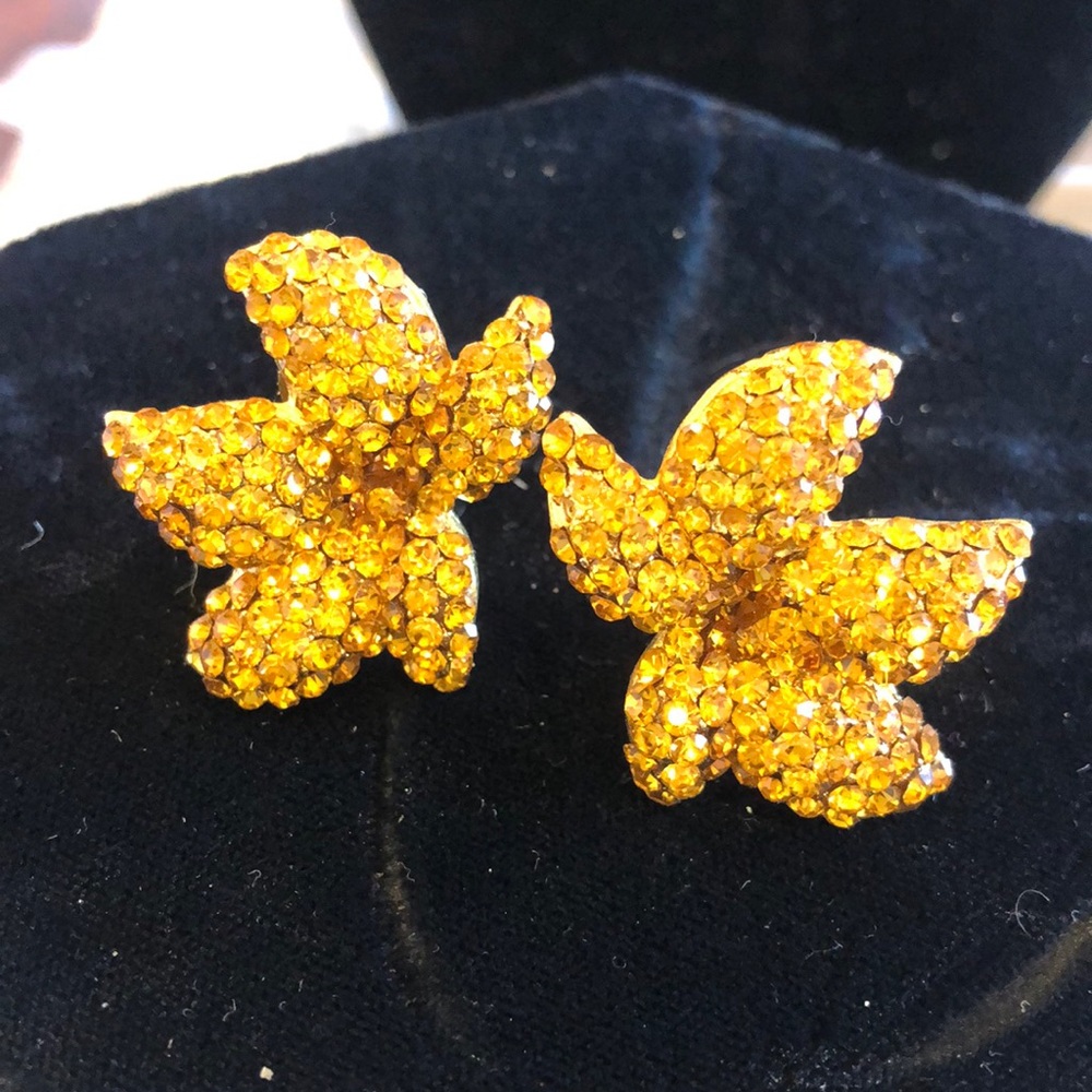 Swarovski Citrine Crystal Vintage Bellini Earrings-Boutique